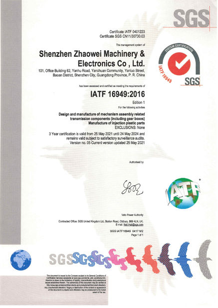 Cina Shenzhen ZhaoWei Machinery &amp; Electronics Co. Ltd. Sertifikasi